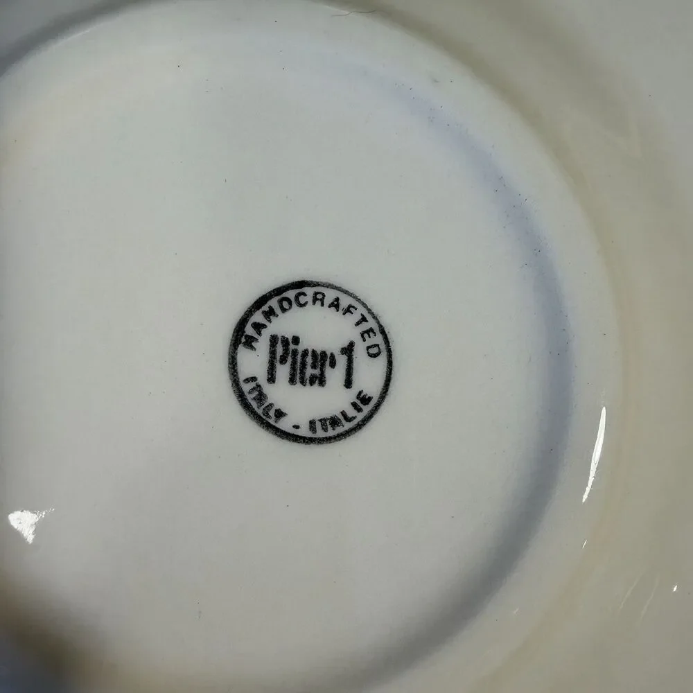 Pier 1 Scroll Pattern Set of 2 Salad Plates 8 1/4” Handcrafted in Italy